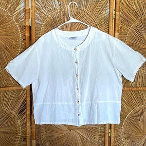 White Box Top - 100% Cotton Top - Resort Wear - Made in USA